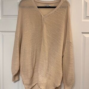 American Eagle Outfitters V-Neck Beige Sweater L / XL
